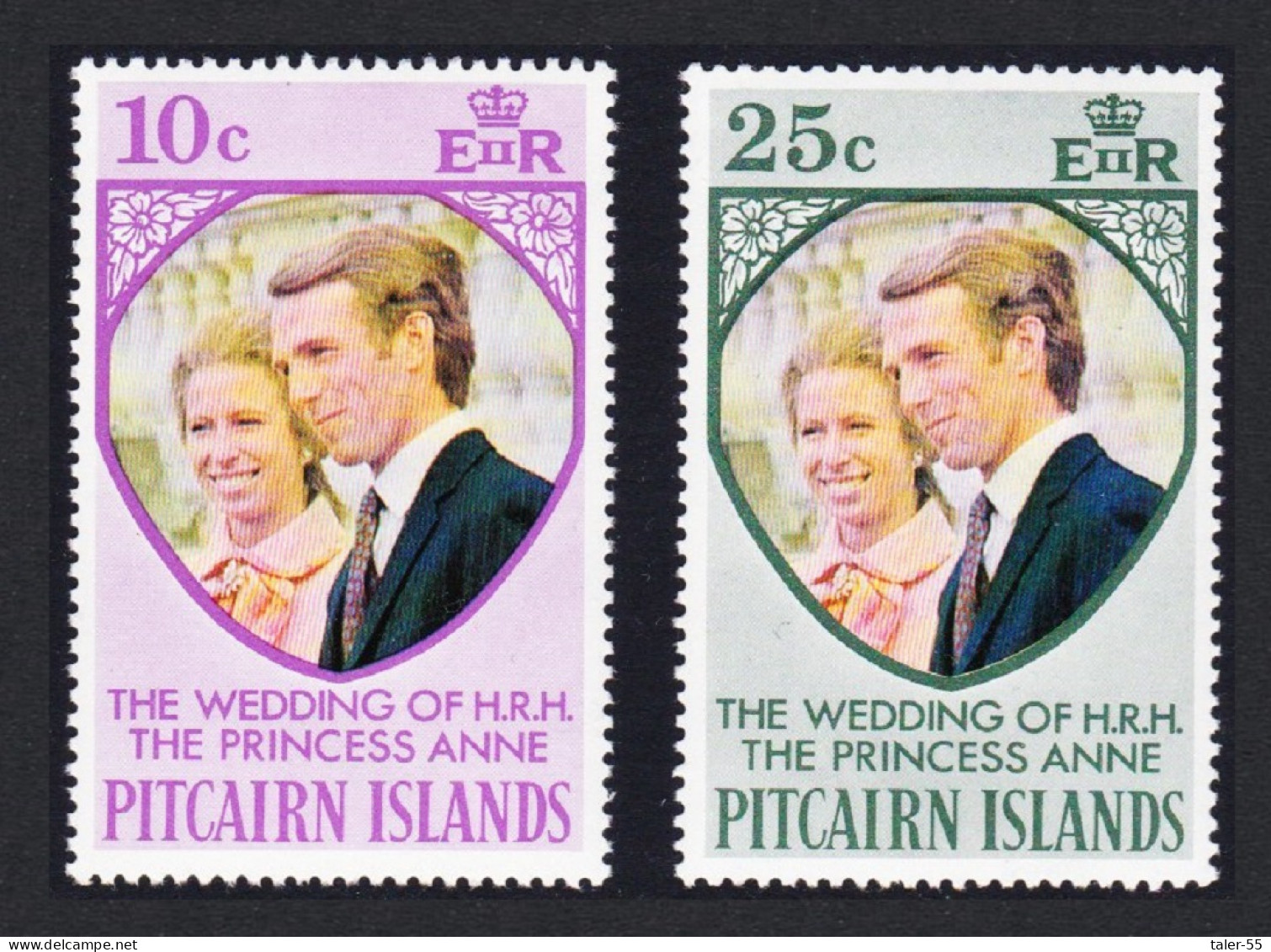 Pitcairn Princess Anne Royal Wedding 2v 1973 MNH SG#131-132 Sc#135-136 - Islas De Pitcairn