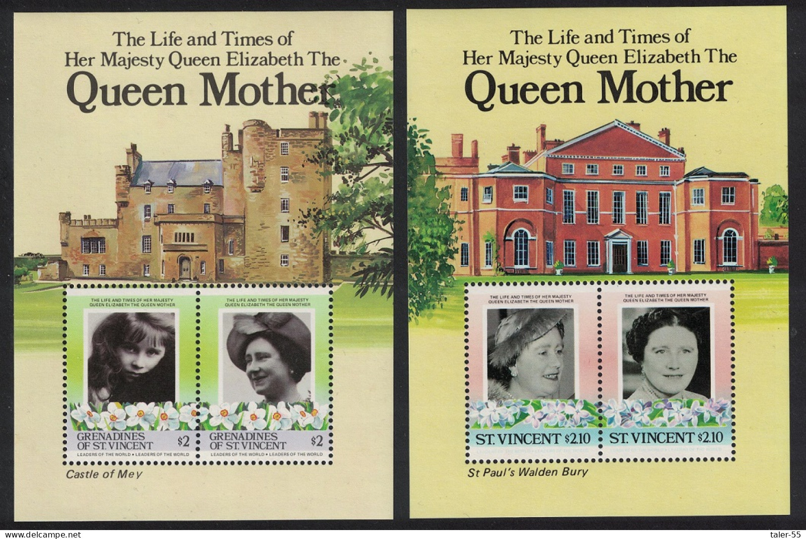 St. Vincent Queen Elizabeth The Queen 2 MSs 1985 MNH SG#MS918 - St.Vincent (1979-...)