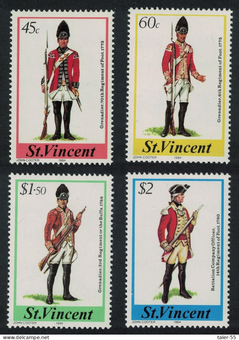St. Vincent Military Uniforms 4v 1984 MNH SG#830-833 Sc#983-986 - St.Vincent (1979-...)