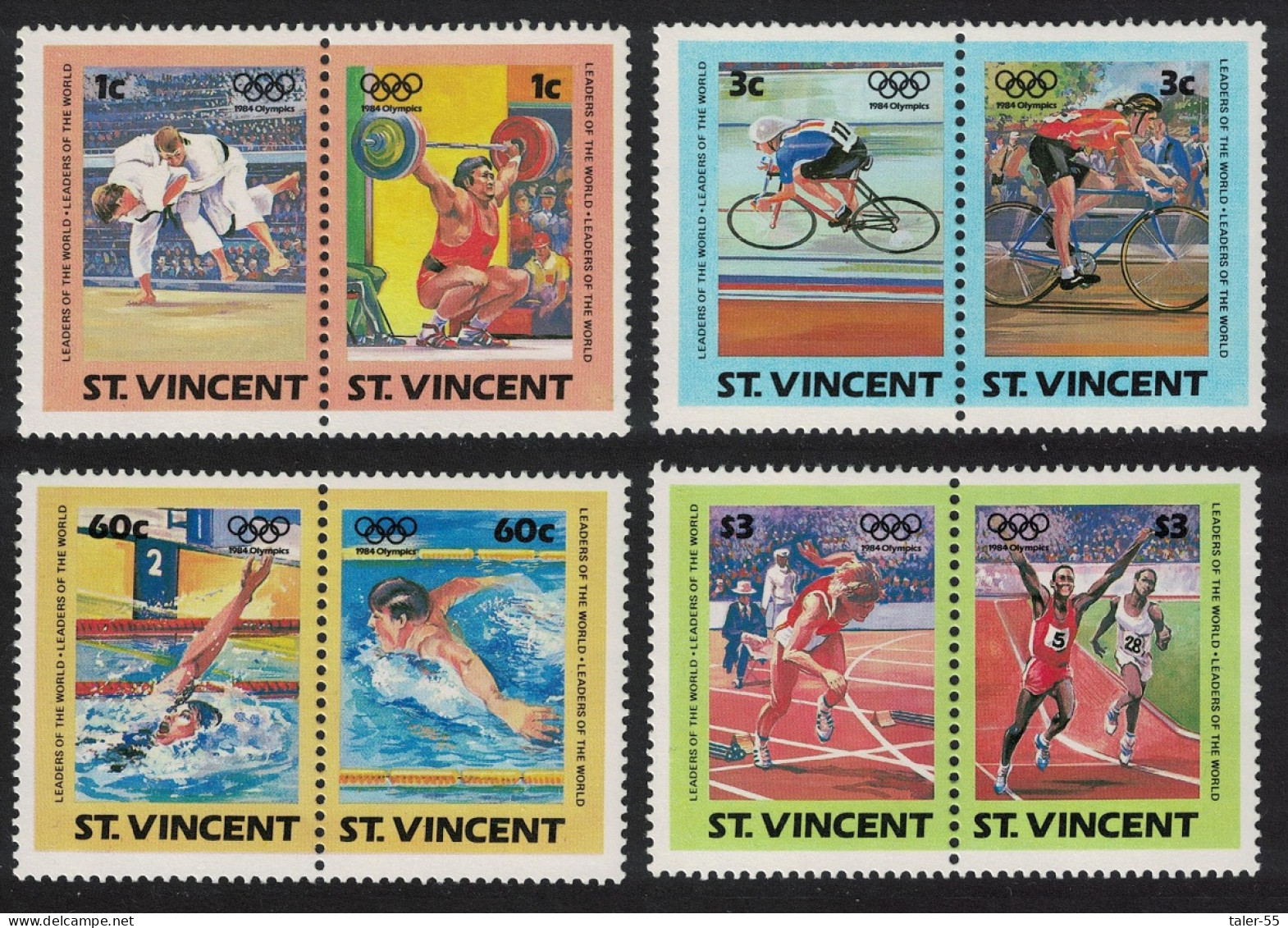 St. Vincent Olympic Games Los Angeles 8v 1984 MNH SG#812-819 - St.Vincent (1979-...)