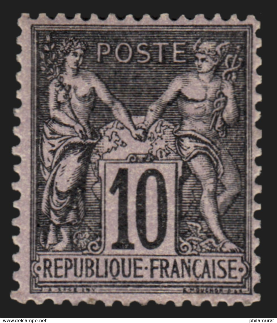 N°103, Sage 10c Noir Sur Lilas (N Sous B), Neuf ** Sans Charnière - TB - 1898-1900 Sage (Tipo III)