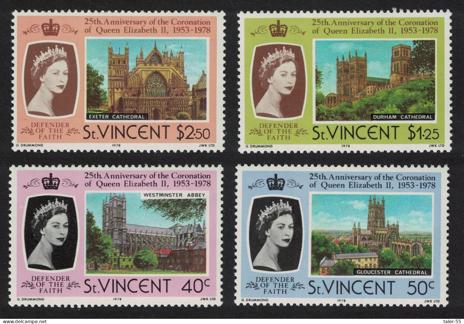St. Vincent 25th Anniversary Of Coronation 4v 1978 MNH SG#556-559 - St.Vincent (...-1979)
