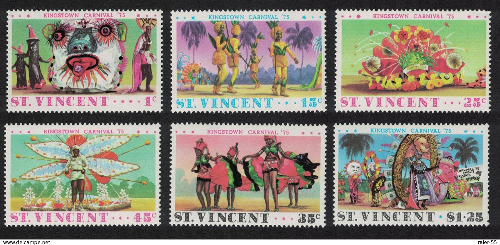 St. Vincent Kingstown Carnival 6v 1975 MNH SG#415-420 - St.Vincent (...-1979)