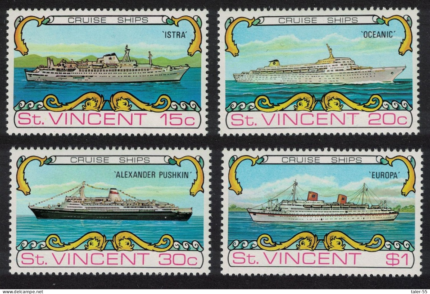 St. Vincent Cruise Ships 4v 1974 MNH SG#387-390 - St.Vincent (...-1979)