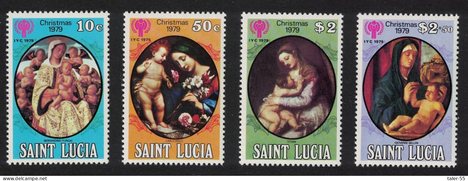 St. Lucia Christmas Paintings 'Madonna And Child' 4v 1979 MNH SG#514-517 - St.Lucia (1979-...)