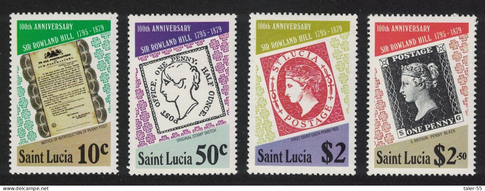 St. Lucia Death Centenary Of Sir Rowland Hill 4v 1979 MNH SG#509-512 - St.Lucia (1979-...)