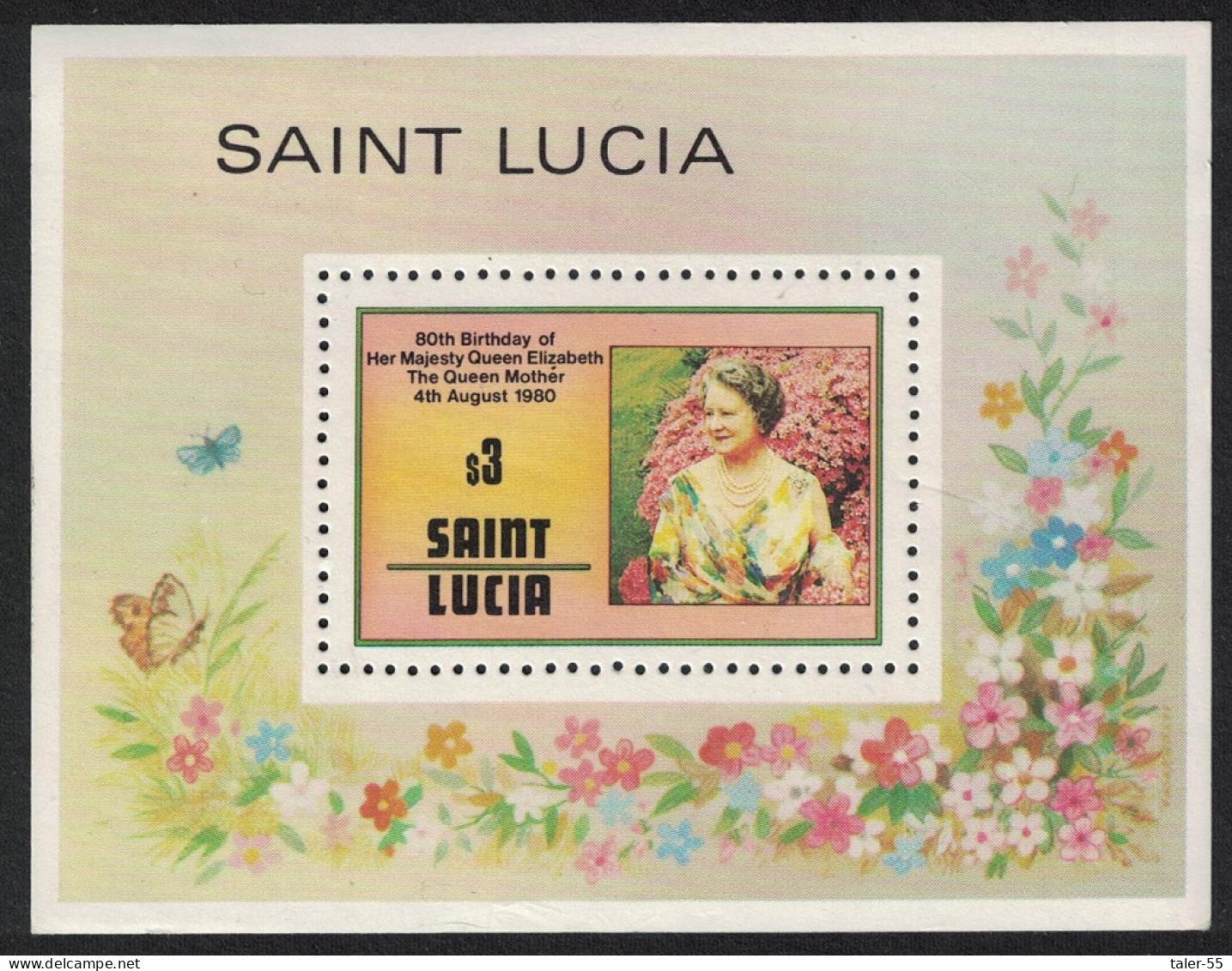 St. Lucia 80th Birthday Of The Queen Mother MS 1980 MNH SG#MS536 - St.Lucie (1979-...)