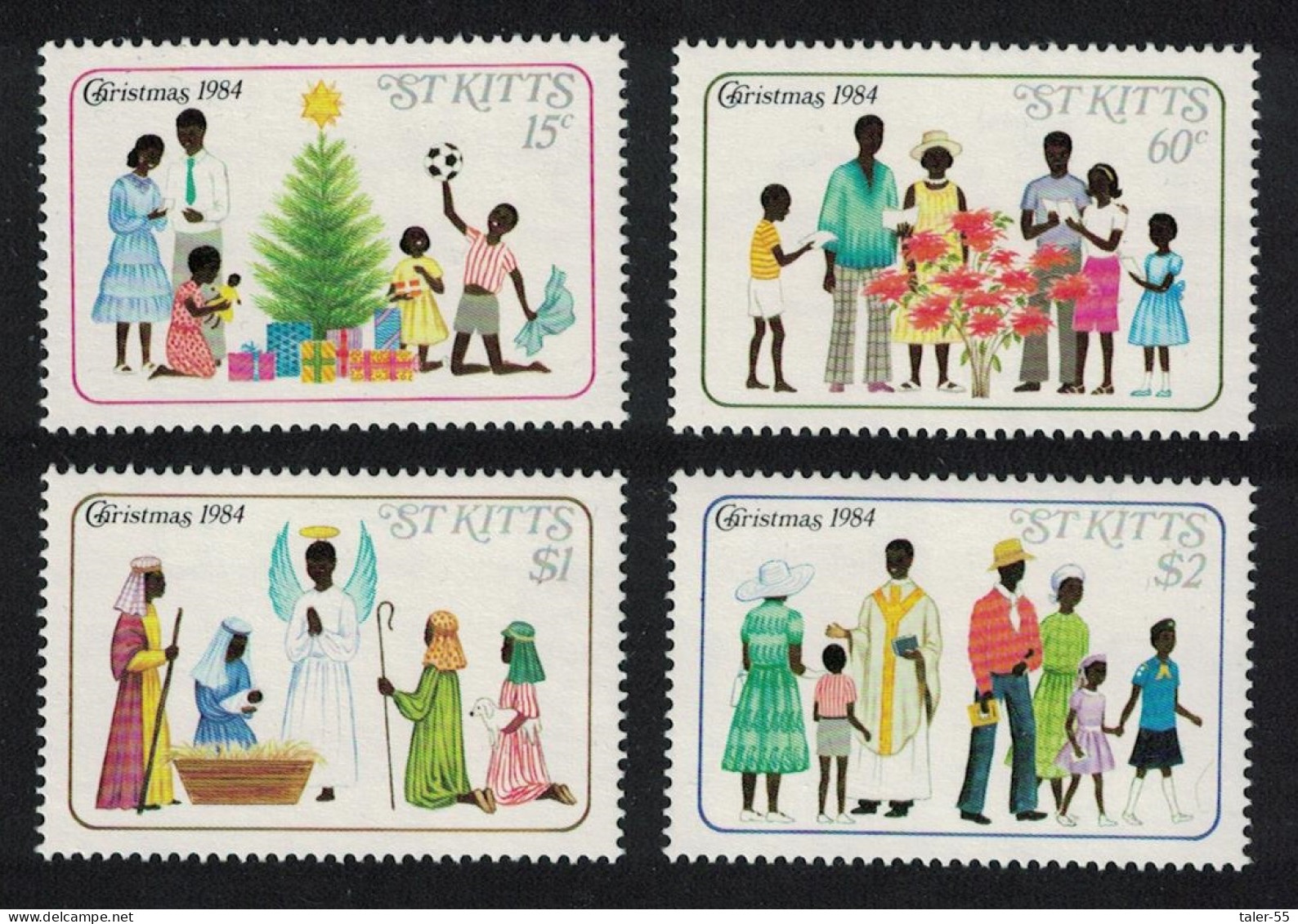St. Kitts Christmas 4v 1984 MNH SG#165-168 - St.Kitts And Nevis ( 1983-...)