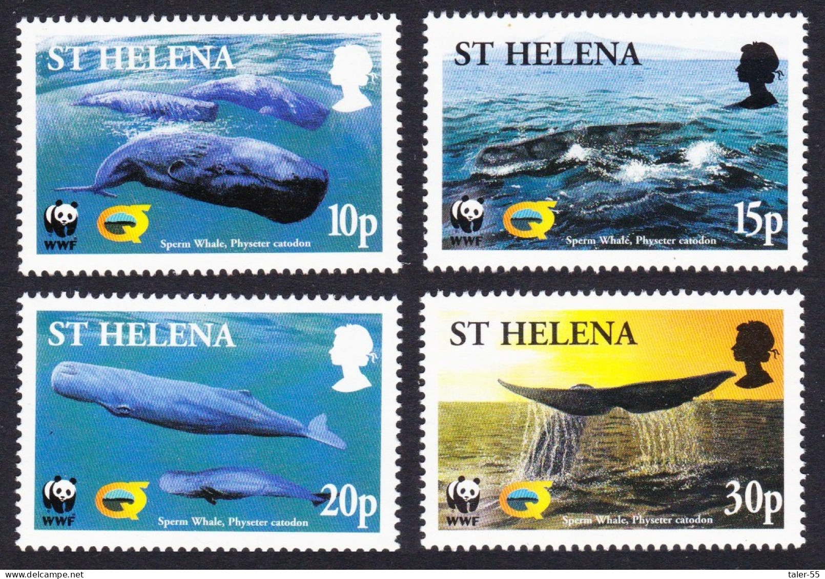 St. Helena WWF Sperm Whale 4v 2002 MNH SG#872-875 MI#852-855 Sc#813-816 - Isla Sta Helena