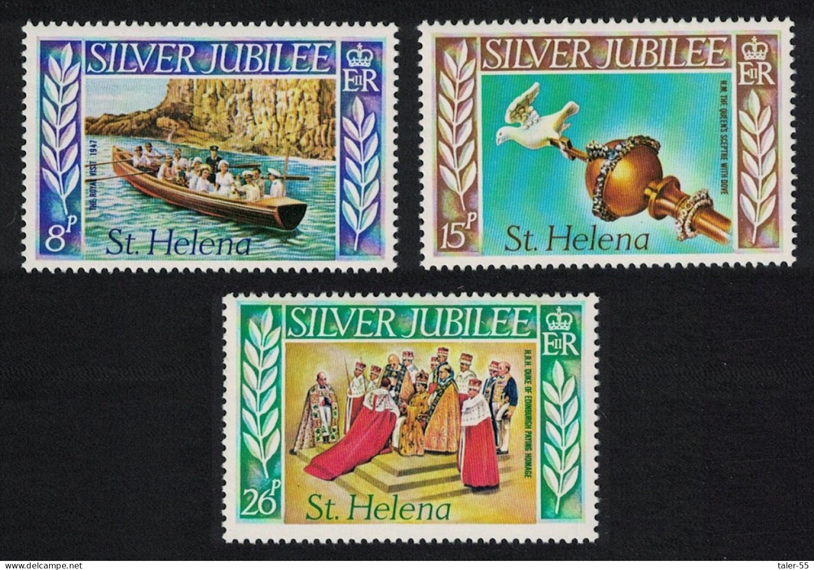 St. Helena Silver Jubilee 3v 1977 MNH SG#332-334 Sc#311-313 - Saint Helena Island