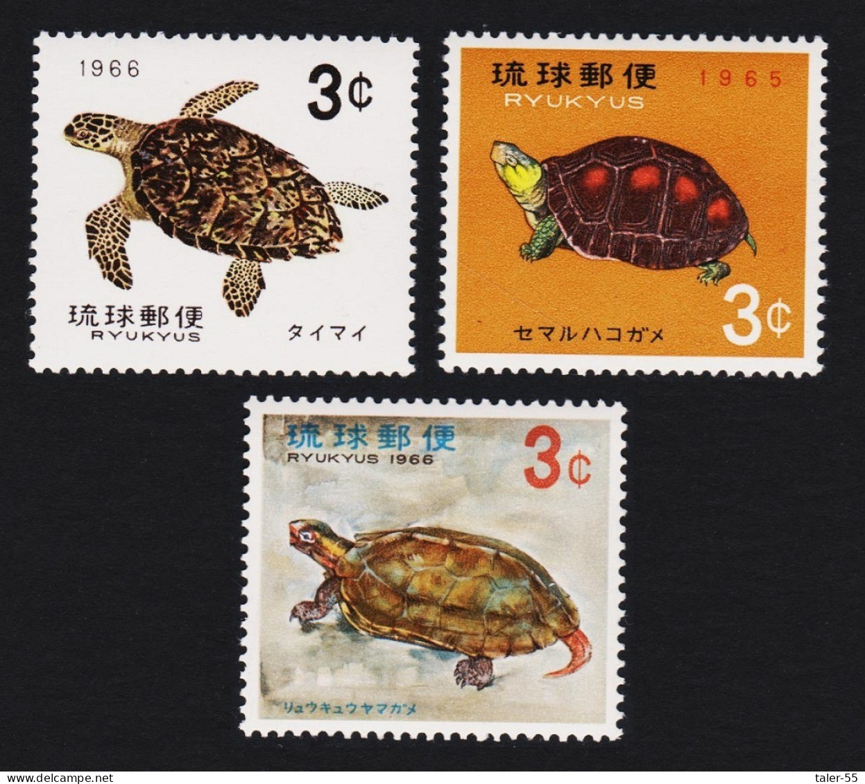 Ryukyu Turtles 3v 1965 MNH SG#171-173 Sc#136-138 - Ryukyu Islands