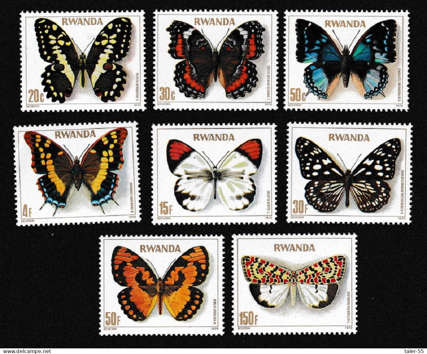 Rwanda Butterflies 8v 1979 MNH SG#911-918 Sc#905-912 - Nuovi