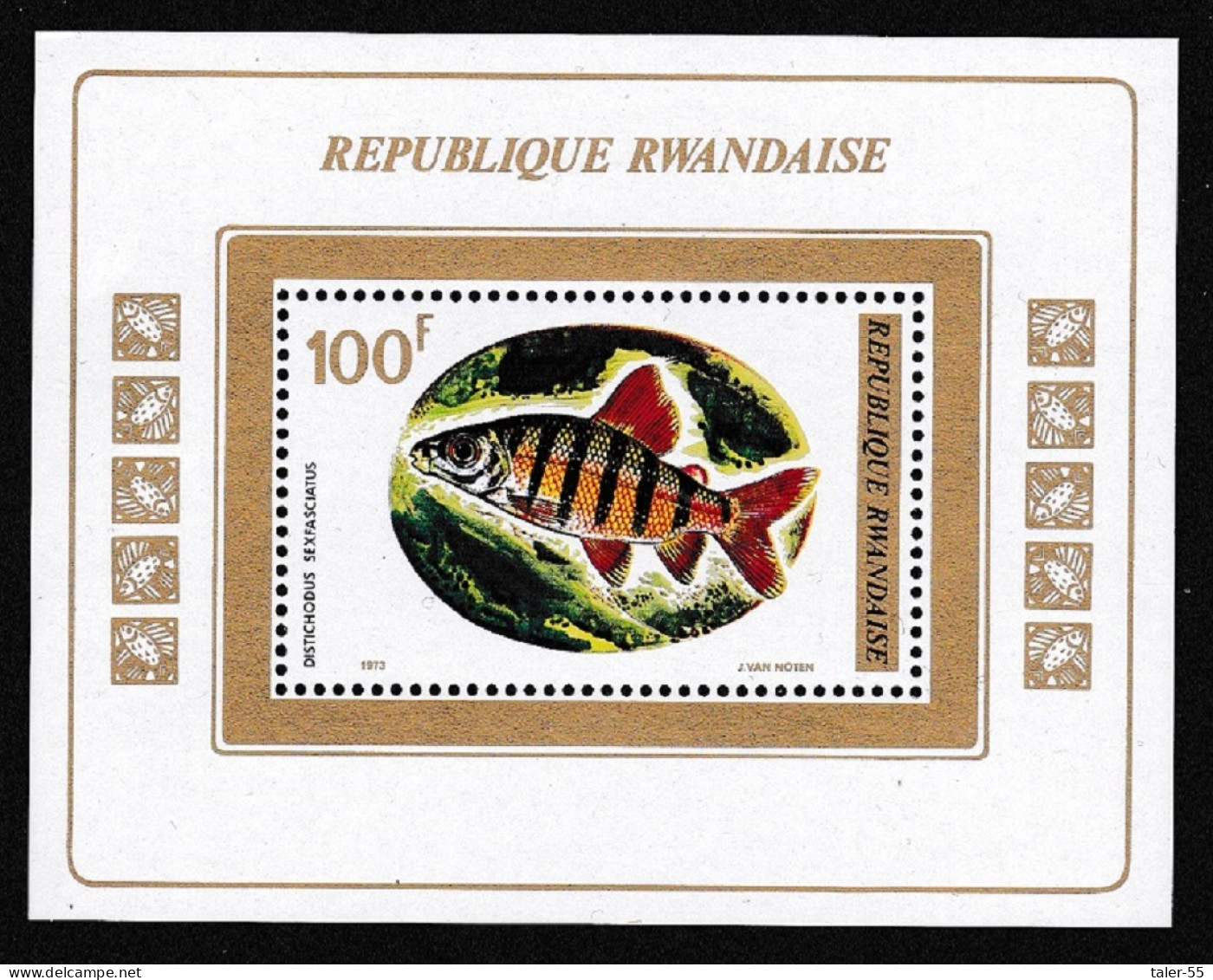 Rwanda Fish MS 1973 MNH SG#MS561 MI#Block 33A Sc#549 - Unused Stamps