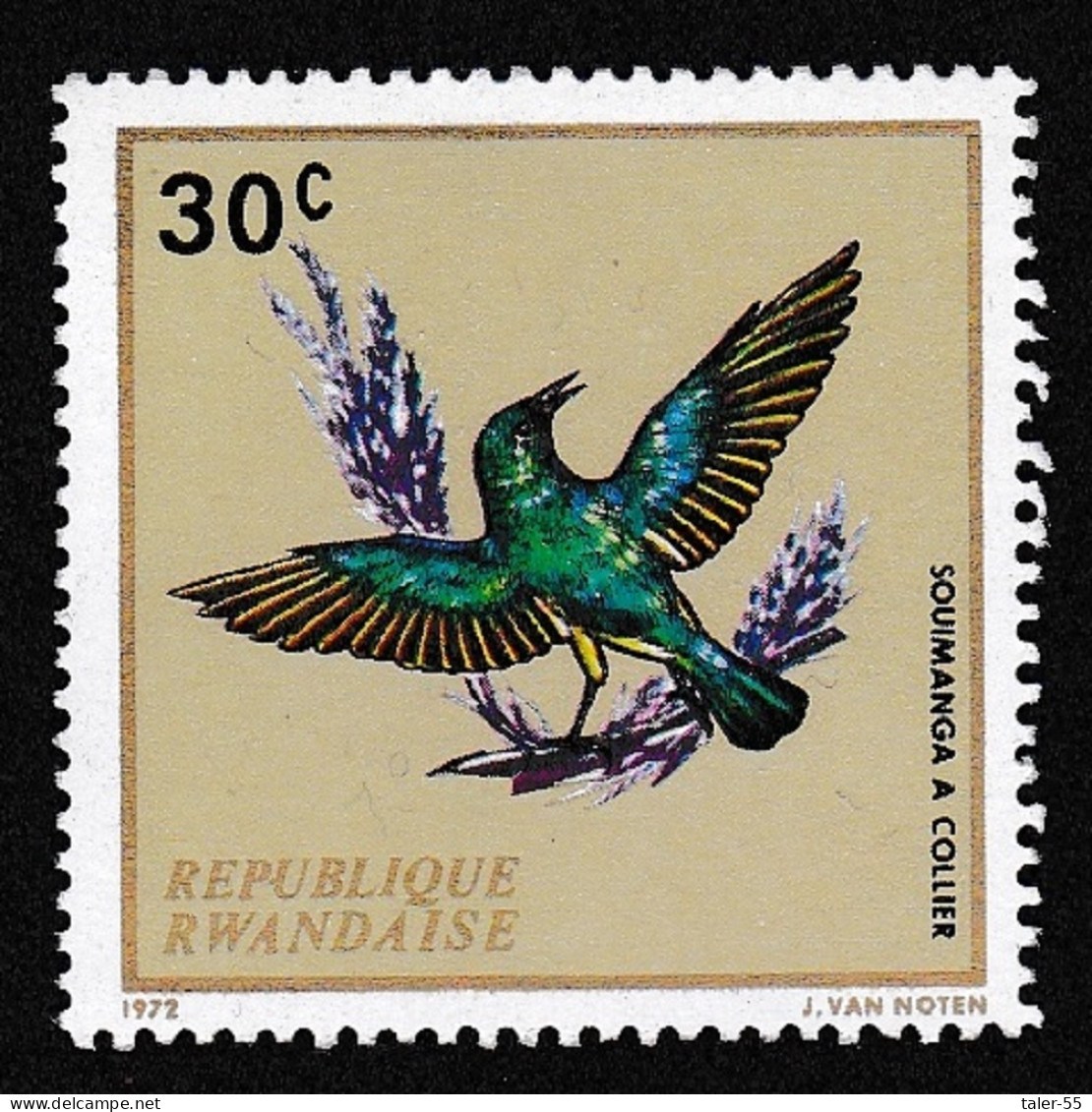 Rwanda Collared Sunbird Bird 30c 1972 MNH SG#470 - Neufs