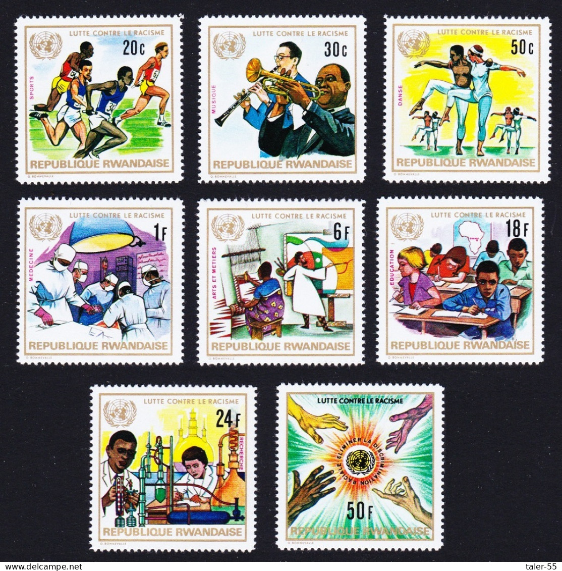 Rwanda Racial Equality Year 8v 1972 MNH SG#498-505 Sc#486-493 - Neufs