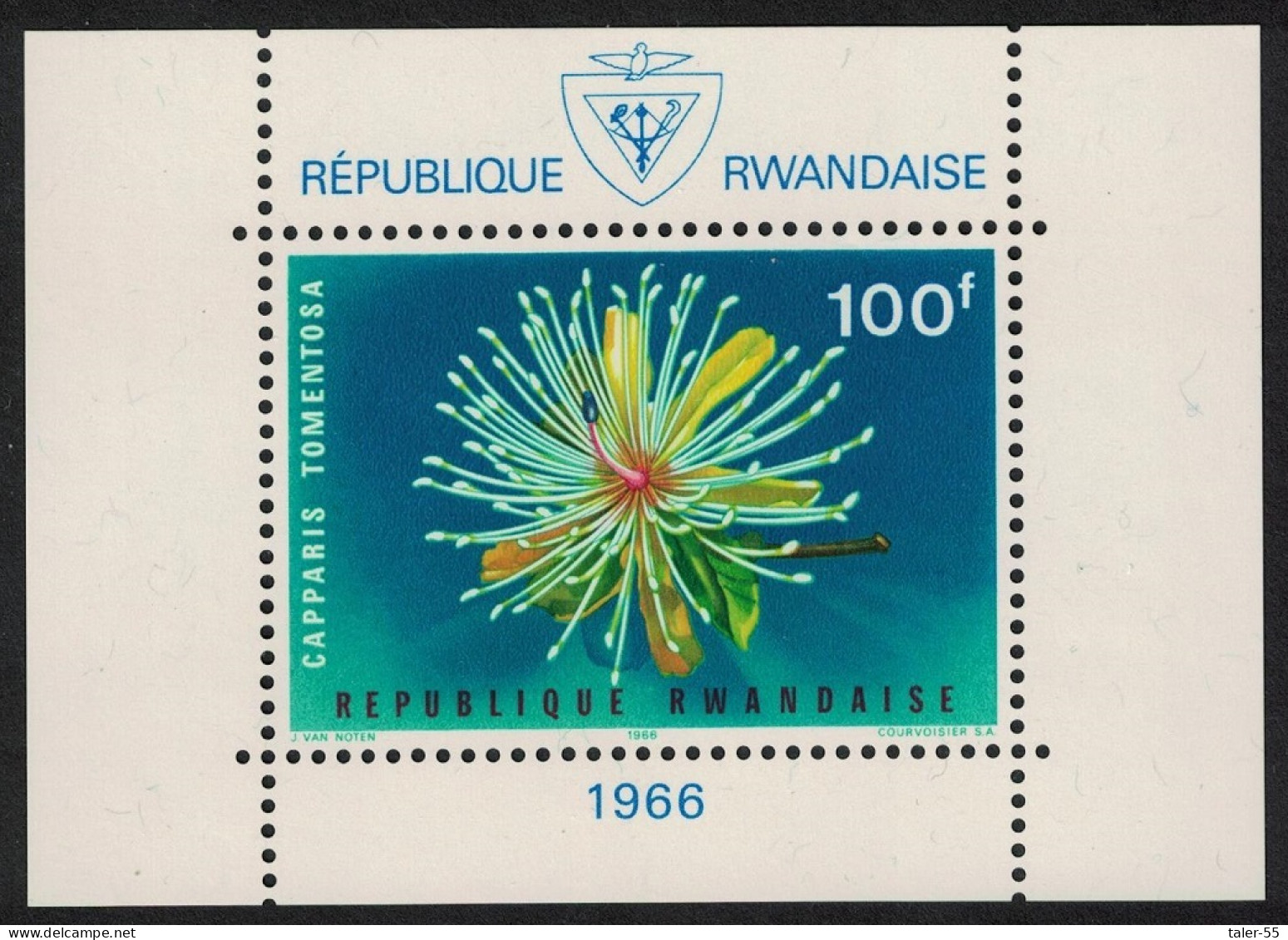 Rwanda Flowers MS 1966 MNH SG#MS158 - Ongebruikt