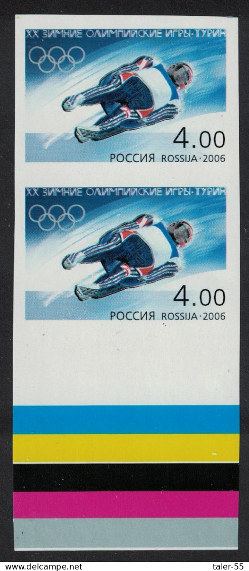 Russia Luge Olympic Games Turin Colour Trial Pair 2006 MNH SG#7384 - Nuovi