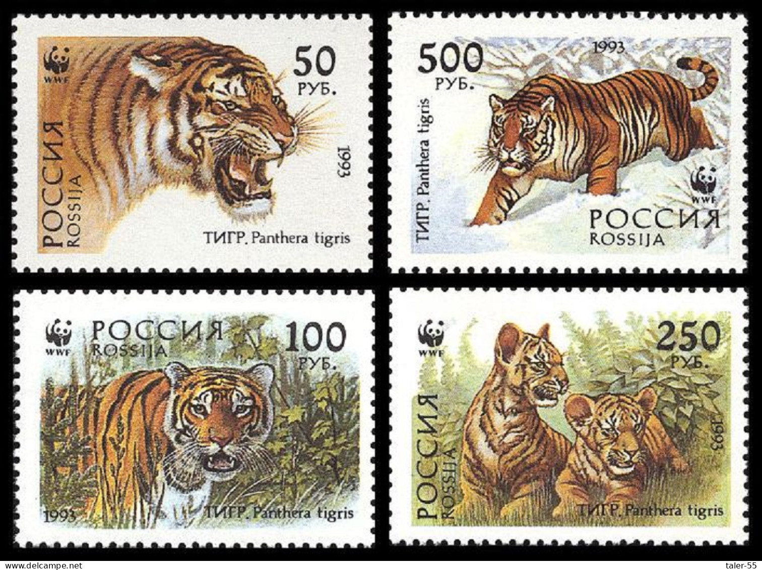 Russia WWF Siberian Tiger 4v 1993 MNH SG#6443-6446 MI#343-346 Sc#6178-6181 - Nuovi