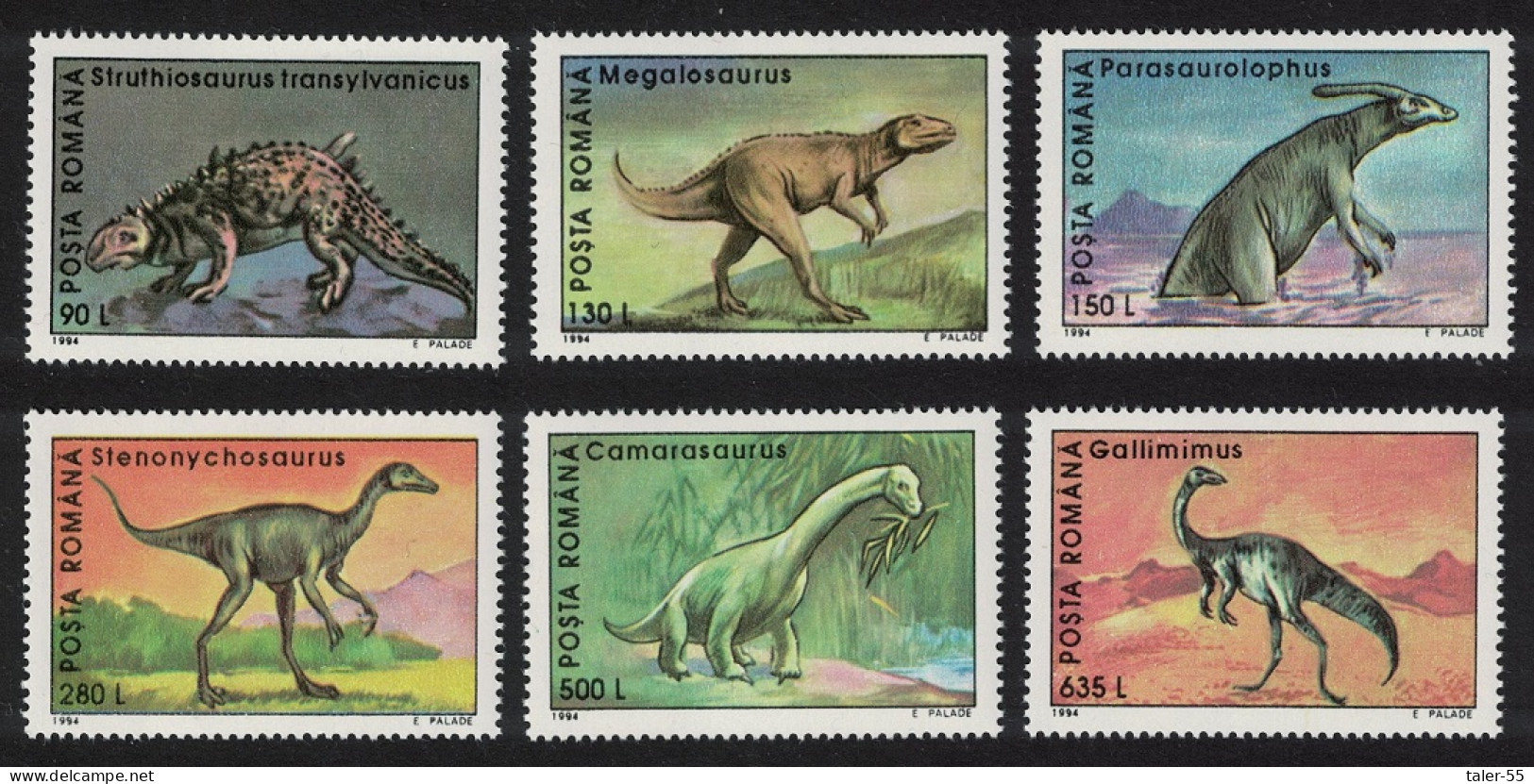 Romania Dinosaurs Prehistoric Animals 6v 1993 MNH SG#5608-5613 - Neufs