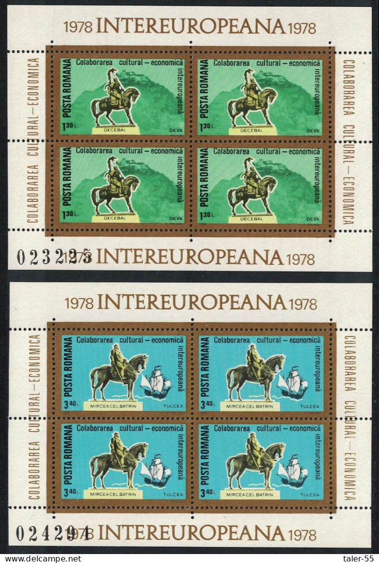 Romania King Decebalus Of Dacia Sculptures 2v Sheetlet 1978 MNH SG#4377-4378 - Nuevos