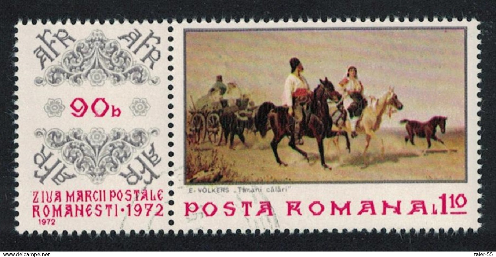 Romania 'Travelling Romanies' Painting Stamp Day 1972 Canc SG#3965 - Gebruikt