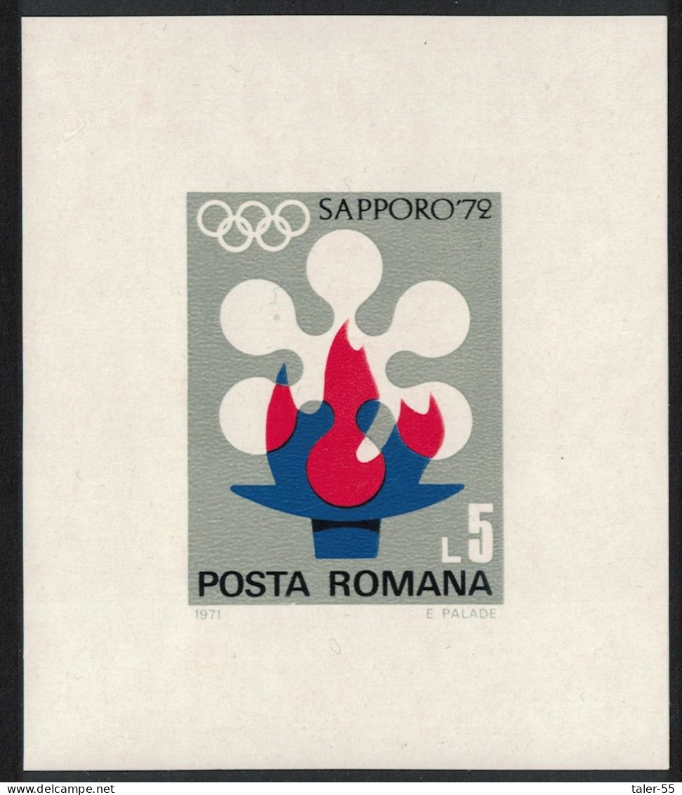 Romania Winter Olympic Games Sapporo Japan 1972 MS 1971 MNH SG#MS3870 Sc#2300 - Neufs