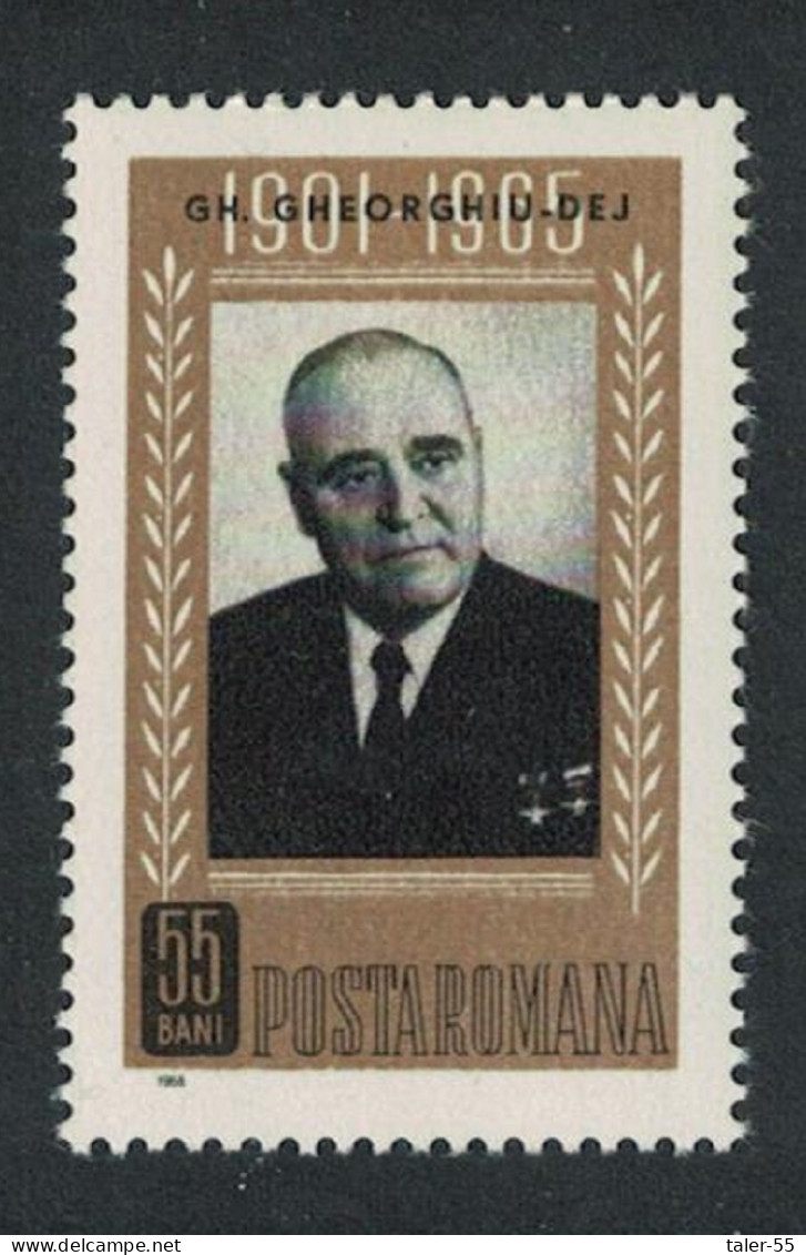 Romania 1st Death Anniversary Of Gheorghe Gheorghiu-Dej President 1961-65 1966 MNH SG#3352 - Neufs