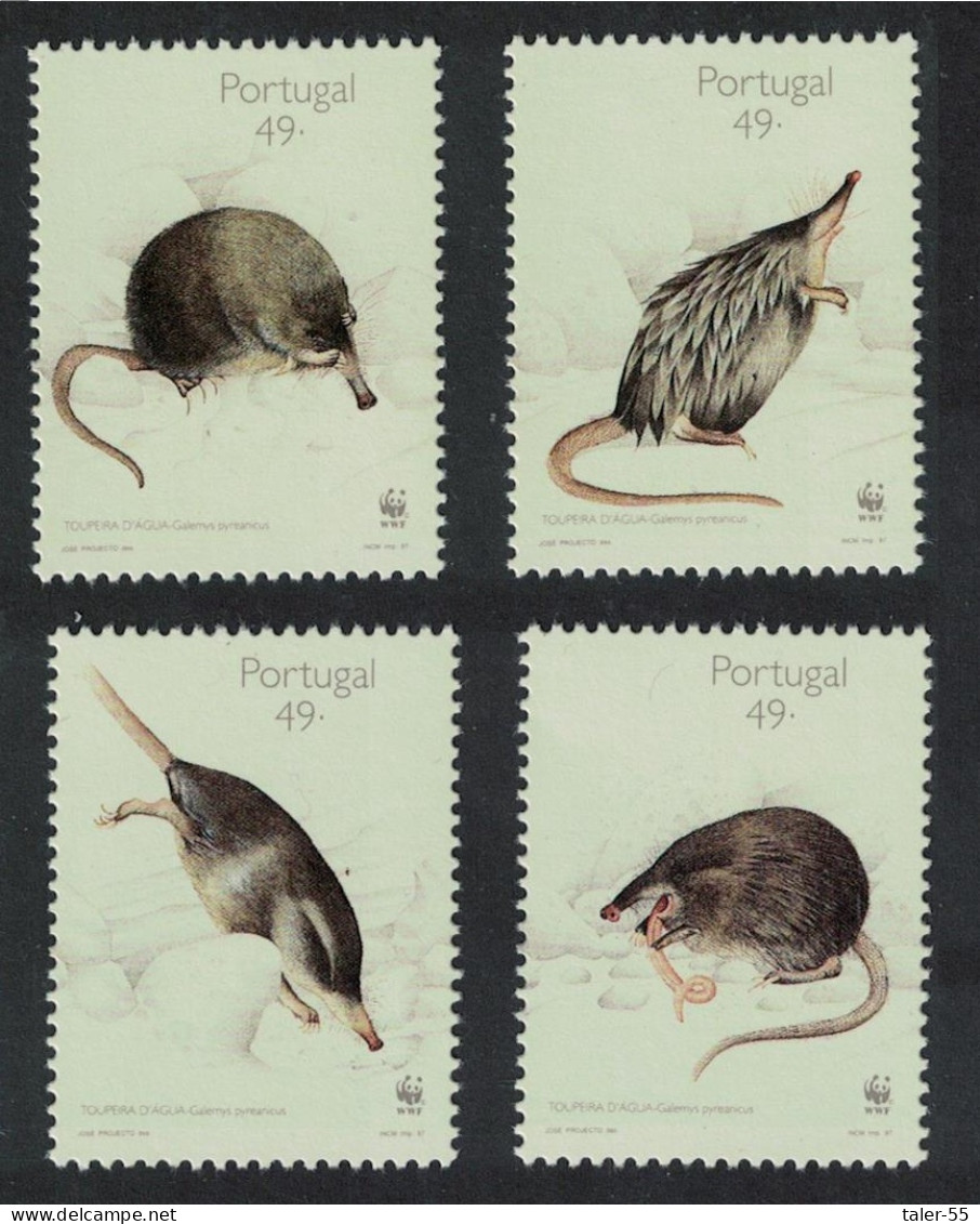 Portugal WWF Pyrenean Desman 4v 1997 MNH SG#2550-2553 MI#2174-2177 Sc#2153-2156 - Unused Stamps