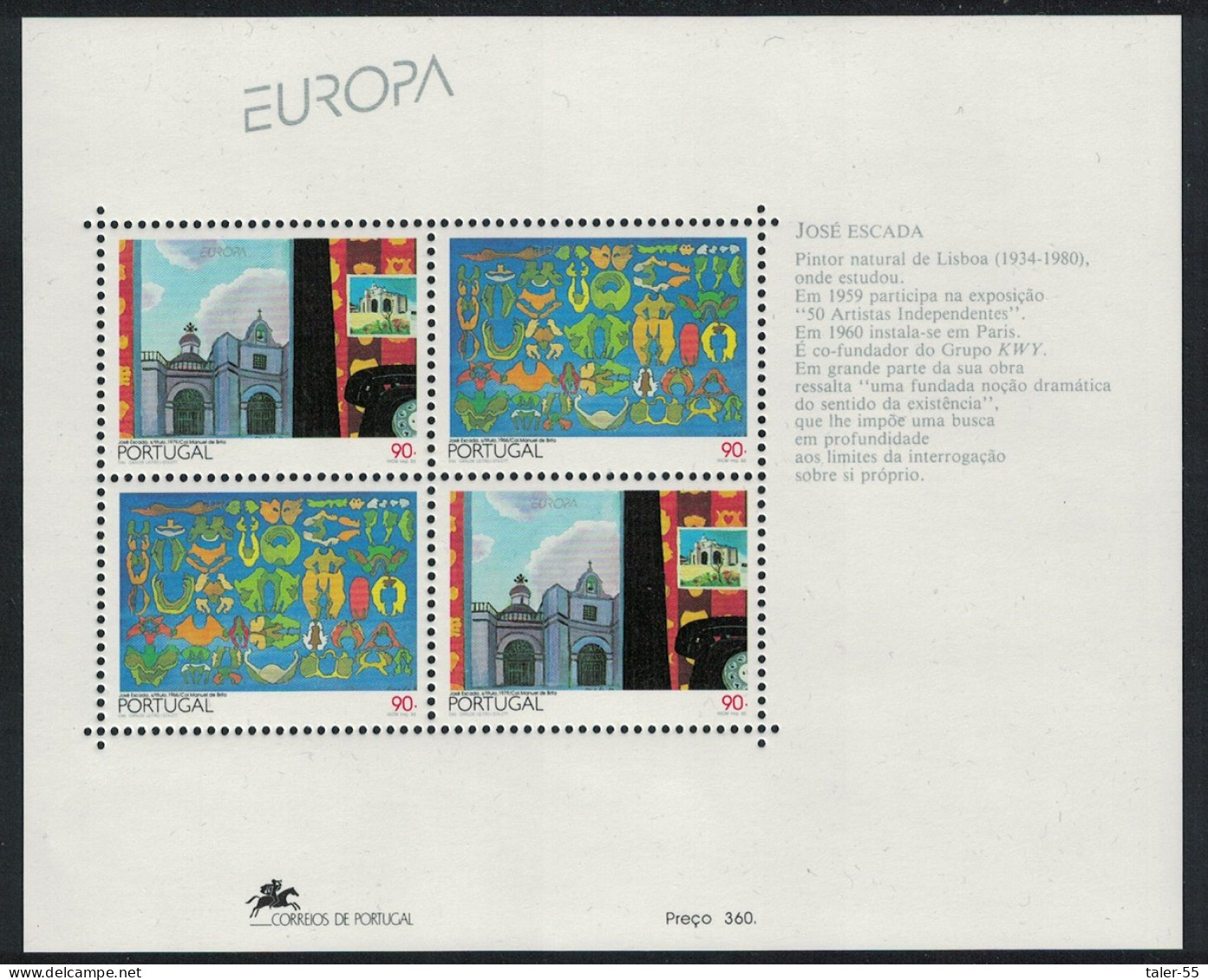 Portugal Contemporary Art Of Jose Escada MS 1993 MNH SG#MS2323 - Neufs