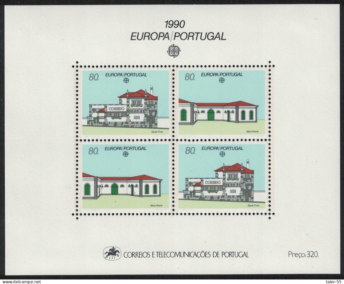 Portugal Europa Post Office Buildings MS 1990 MNH SG#MS2194 - Nuevos