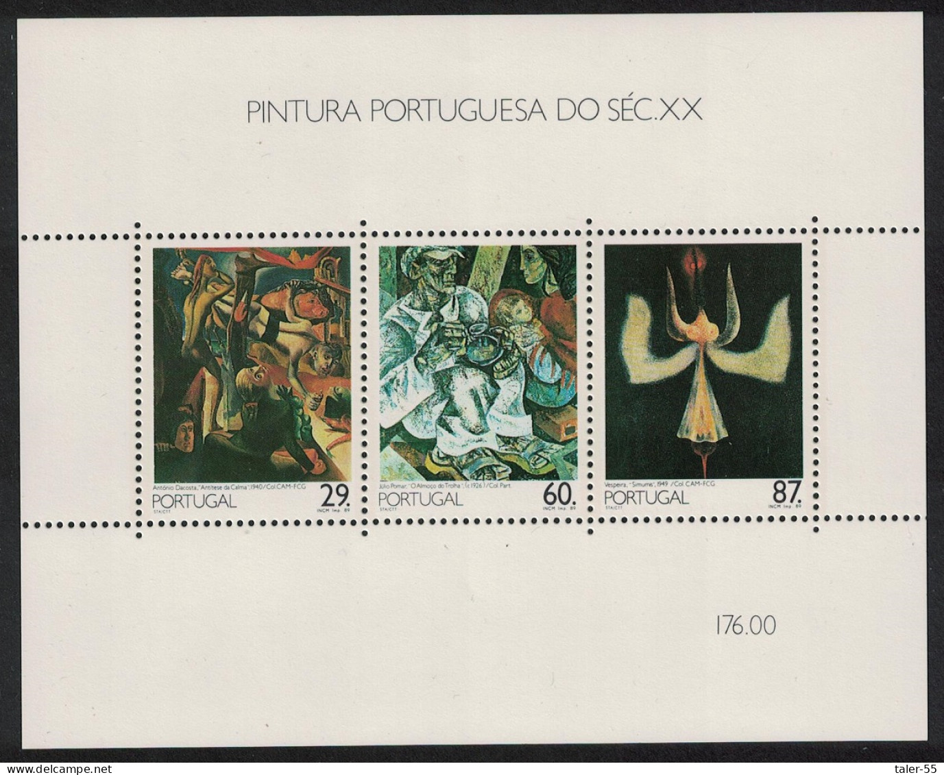 Portugal 20th-Century Portuguese Paintings 3rd Series MS 1989 MNH SG#MS2134 - Nuovi