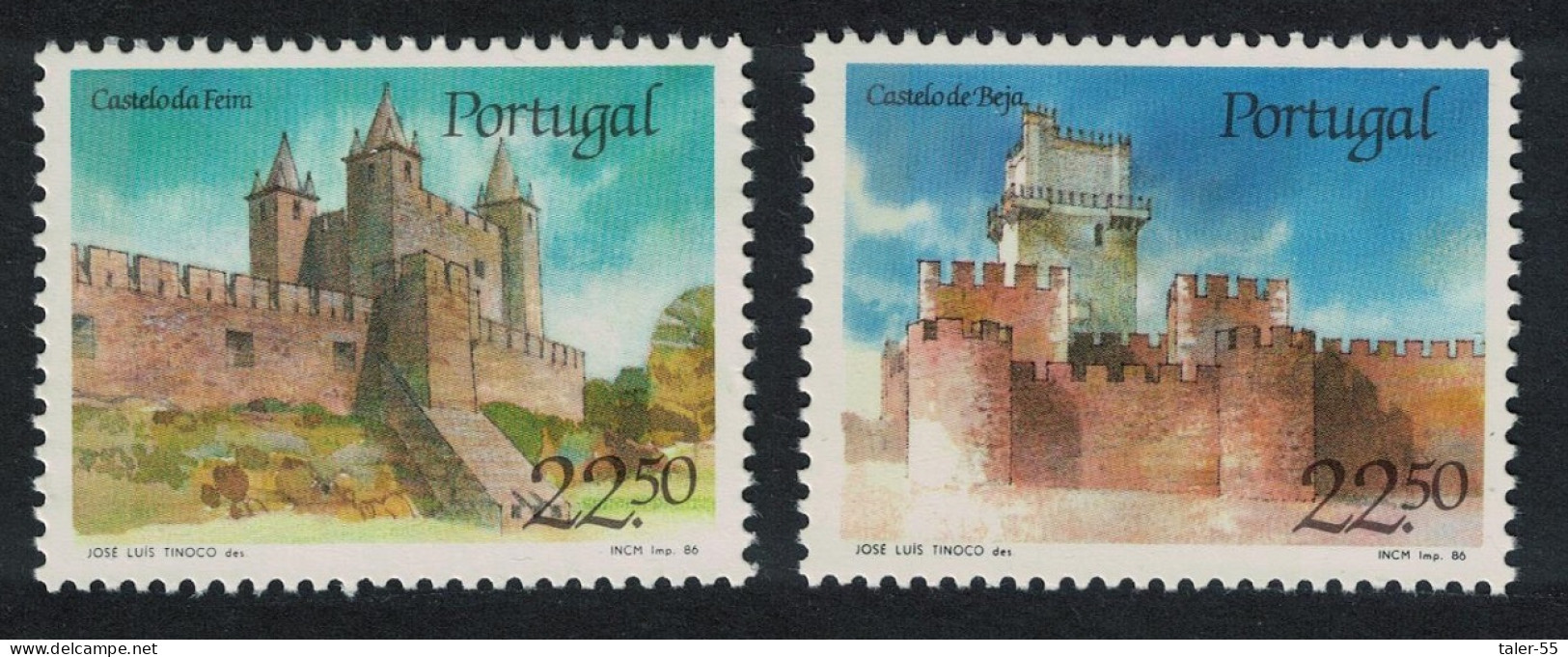 Portugal Castles 1st Series 2v 1986 MNH SG#2037-2038 MI#1680-1681 - Unused Stamps