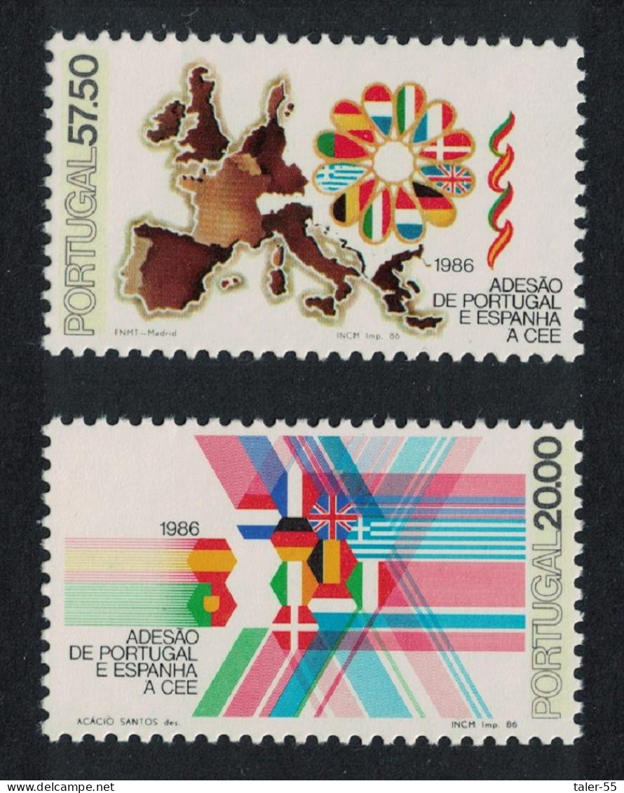 Portugal Admission Of Portugal And Spain To EEC 2v 1985 MNH SG#2035-2036 - Unused Stamps