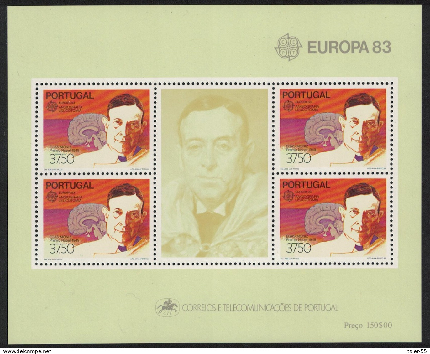 Portugal Egas Moniz Brain Surgeon Nobel Laureate MS 1983 MNH SG#MS1924 - Unused Stamps