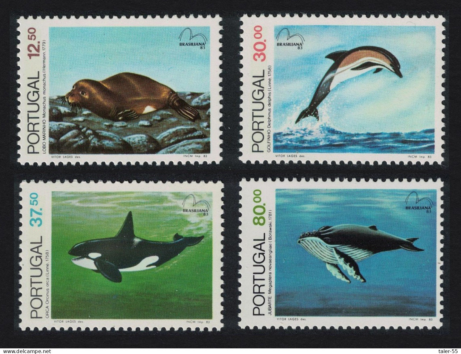 Portugal Whale Dolphin Monk Seal Marine Mammals 4v 1983 MNH SG#1928-1931 - Unused Stamps