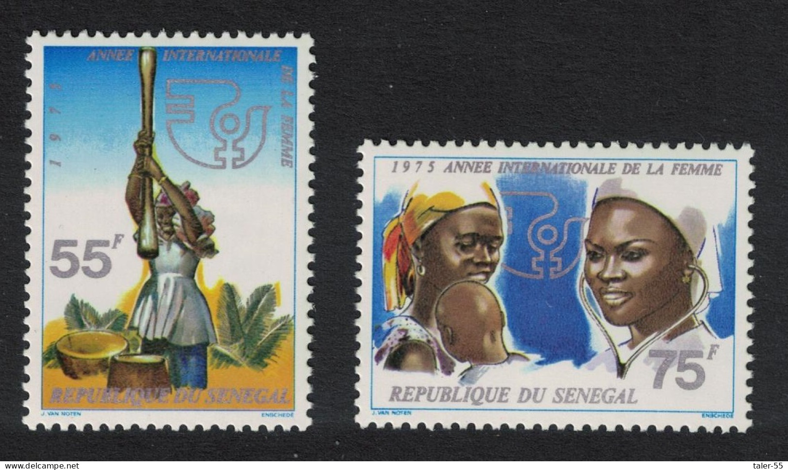 Senegal International Women's Year 2v 1975 MNH SG#574-575 Sc#415-416 - Senegal (1960-...)