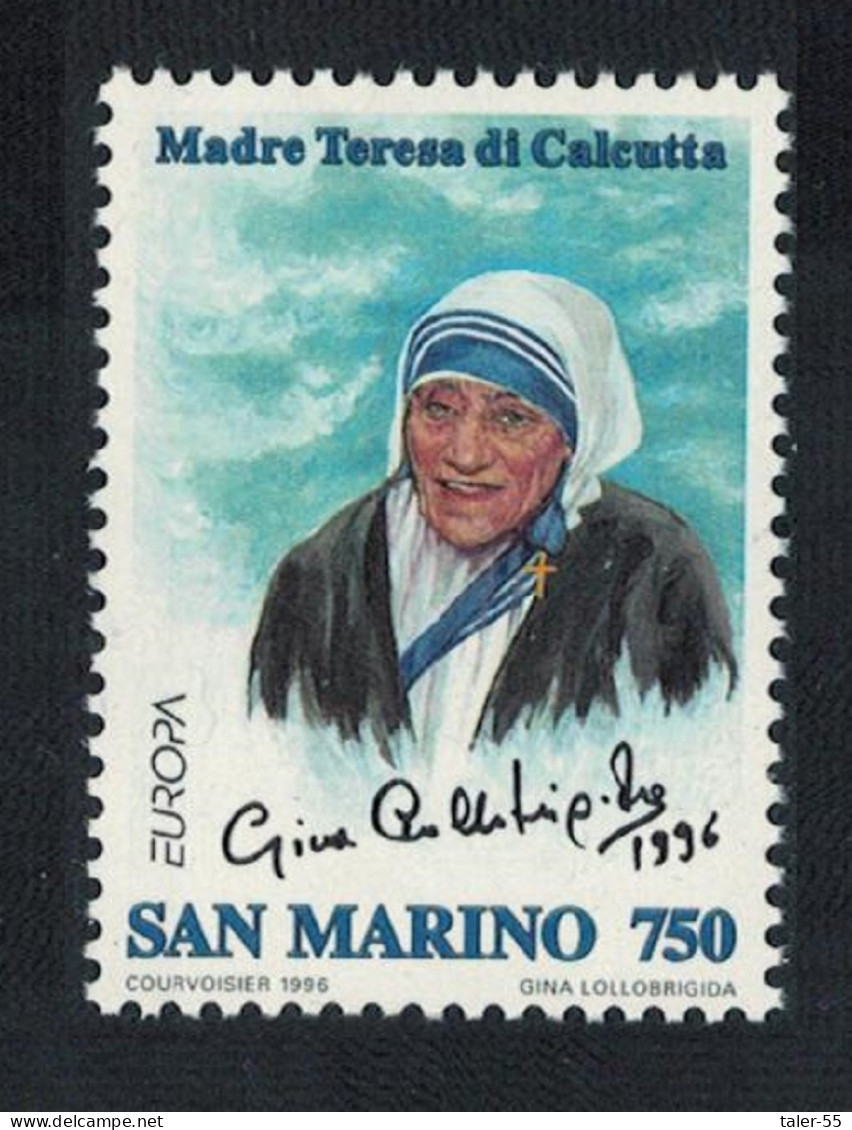 San Marino Mother Teresa Europa Famous Women 1996 MNH SG#1541 - Ungebraucht