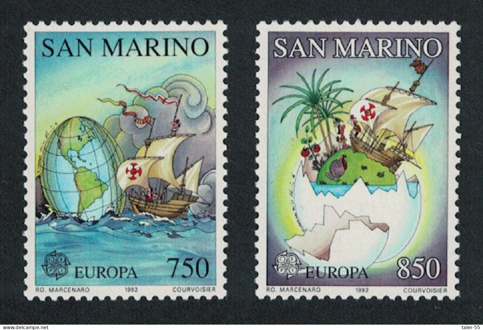 San Marino Columbus Discovery Of America Europa CEPT 2v 1992 MNH SG#1432-1433 - Ungebraucht