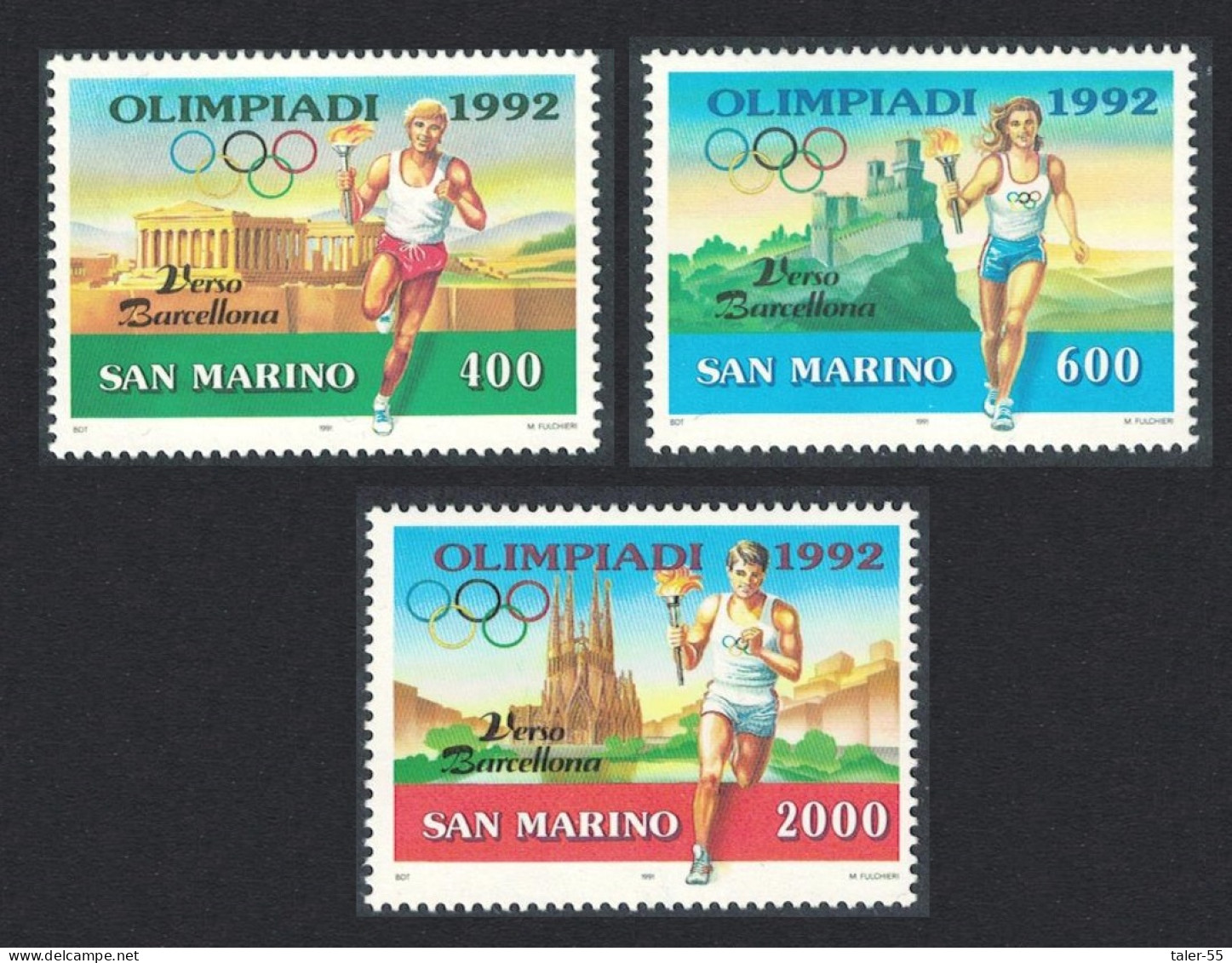 San Marino Olympic Games Barcelona 1992 3v 1991 MNH SG#1398-1400 - Ongebruikt