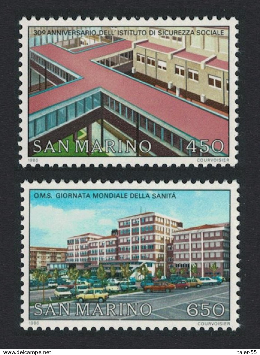 San Marino World Health Day 2v 1986 MNH SG#1264-1265 - Unused Stamps