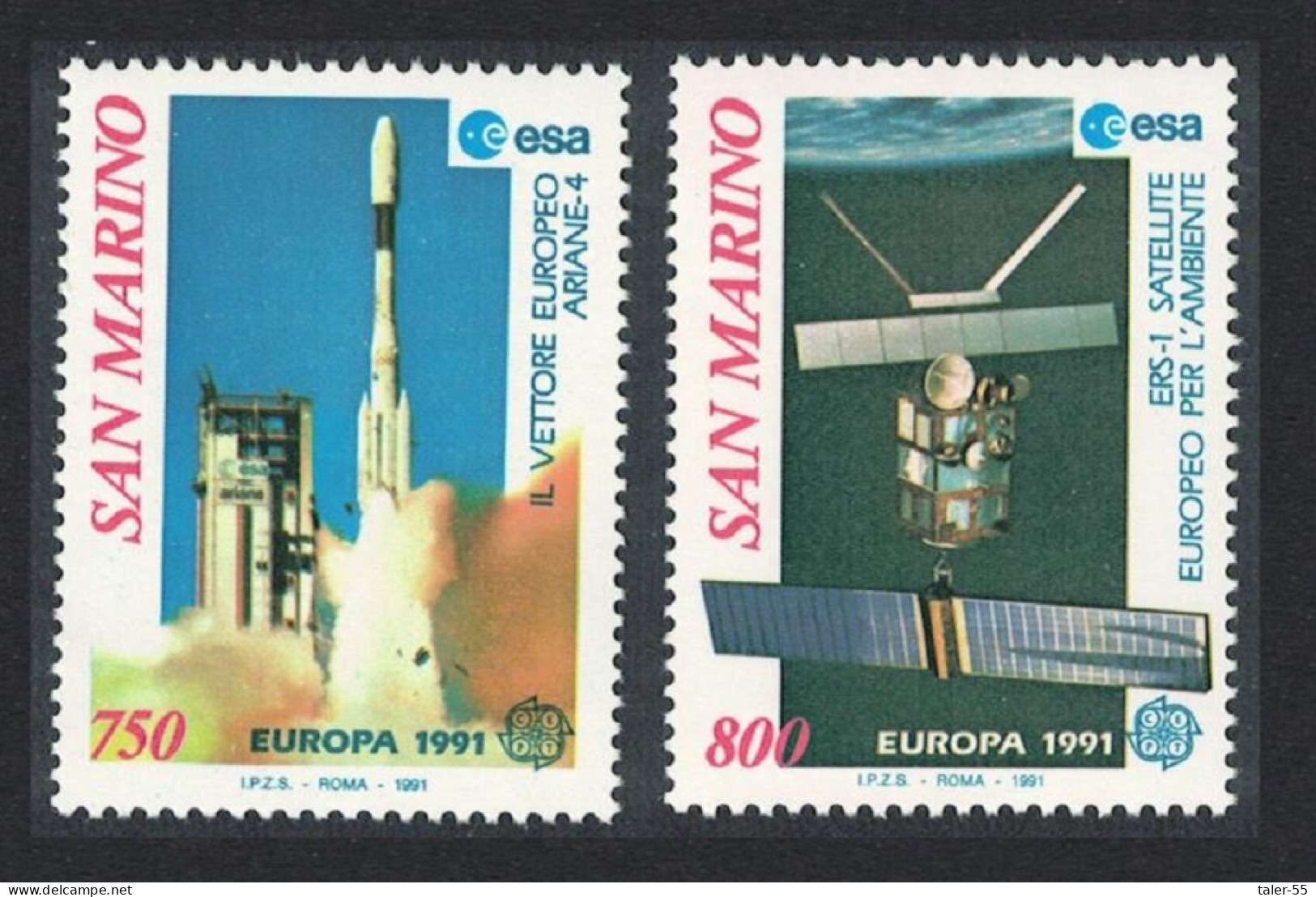 San Marino Europe In Space Europa CEPT 2v 1991 MNH SG#1391-1392 - Nuovi