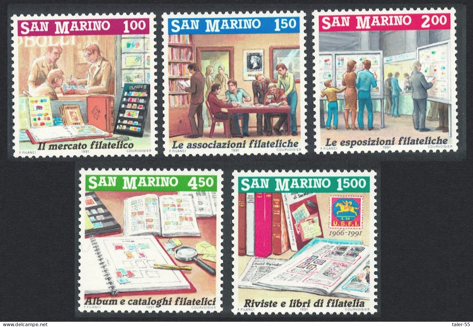 San Marino World Of Stamps 3rd Series 5v 1991 MNH SG#1393-1397 - Ongebruikt