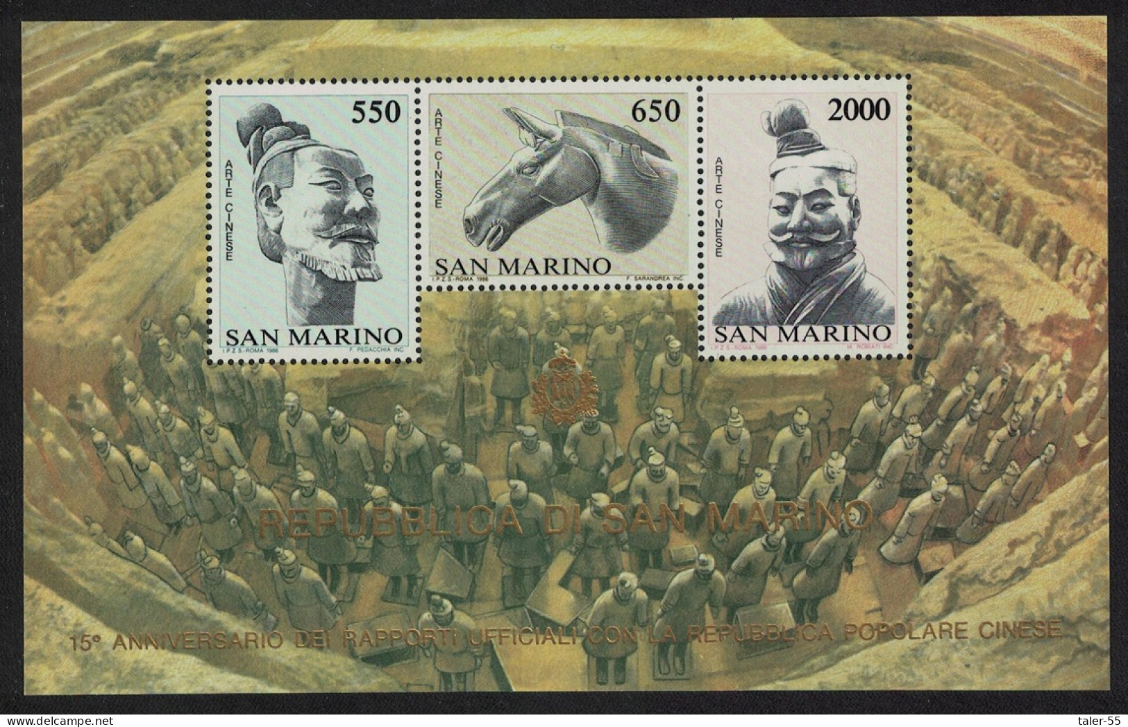 San Marino Terracotta Figures From Qin Shi Huang's Tomb MS 1986 MNH SG#MS1274 - Ongebruikt