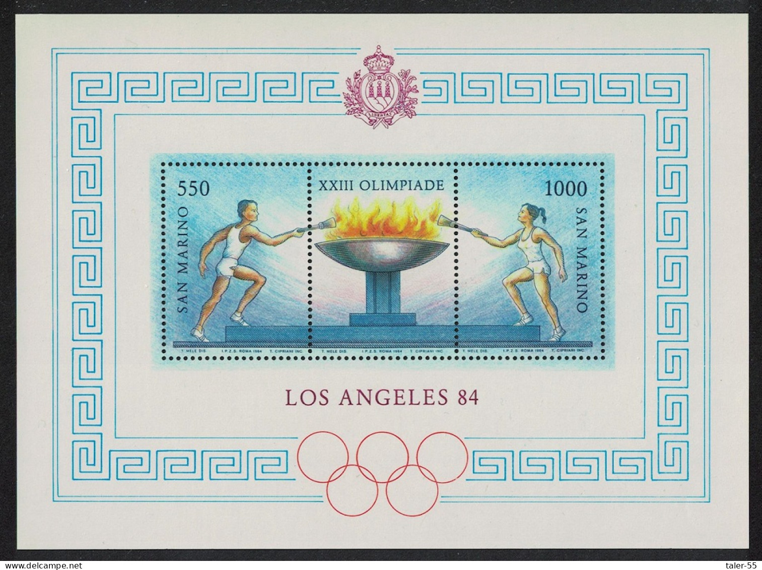 San Marino Olympic Games Los Angeles MS 1984 MNH SG#MS1228 MI#Block 9 - Nuevos