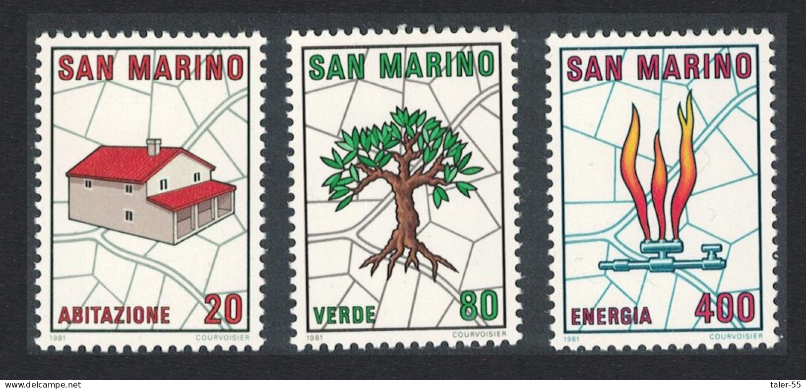 San Marino Urban Development Scheme 3v 1981 MNH SG#1167-1169 - Nuovi