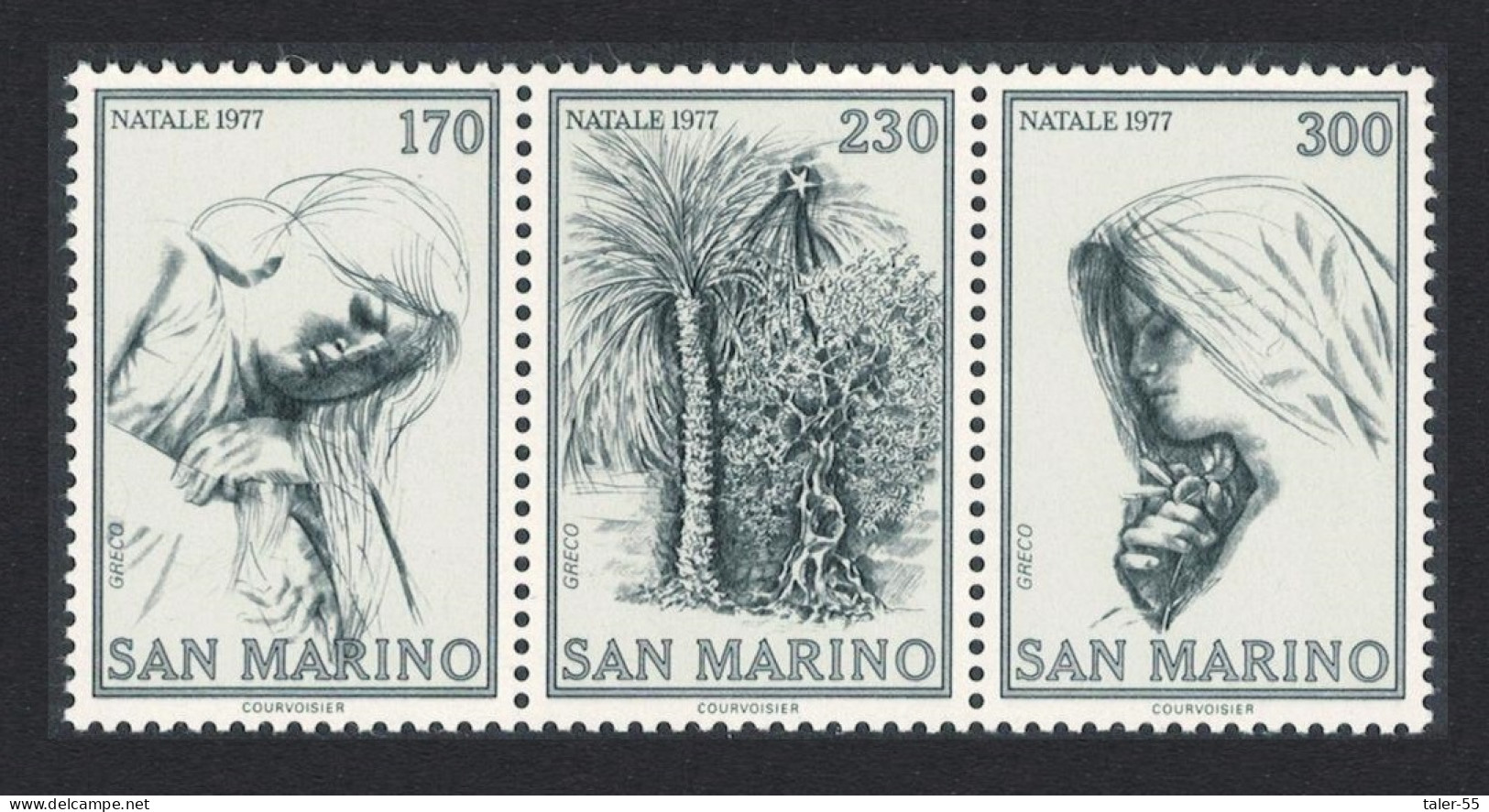 San Marino Christmas 3v Strip 1977 MNH SG#1085-1087 - Nuevos