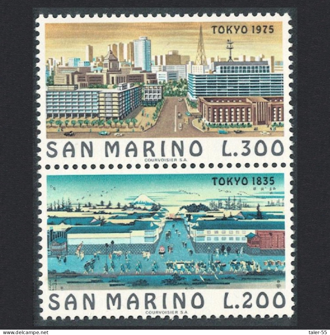 San Marino Tokyo Important Cities Of The World Vertical Pair 1975 MNH SG#1032-1033 - Ungebraucht