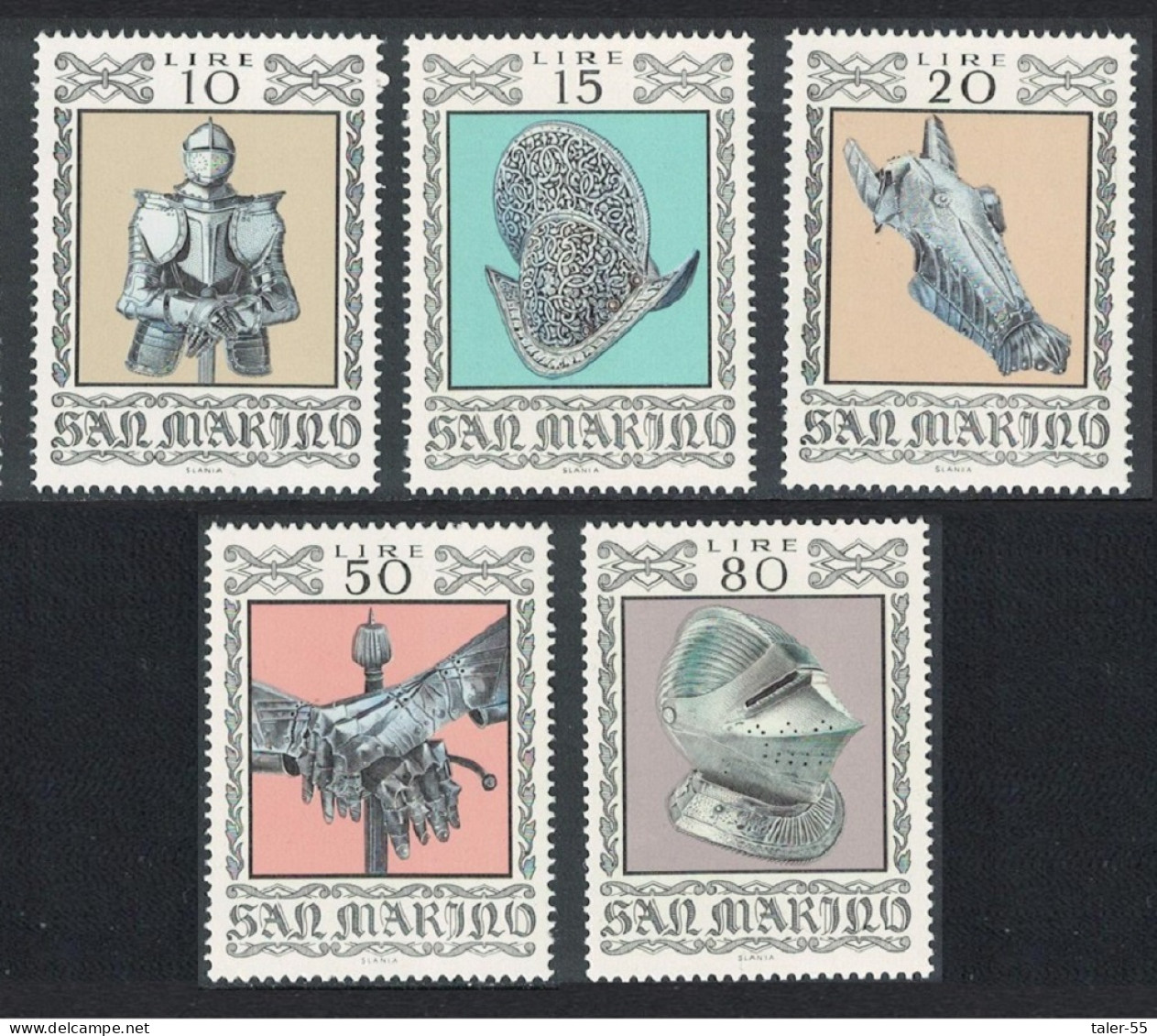 San Marino Ancient Weapons From 'Cesta' Museum San Marino 5v 1974 MNH SG#994=999 - Unused Stamps