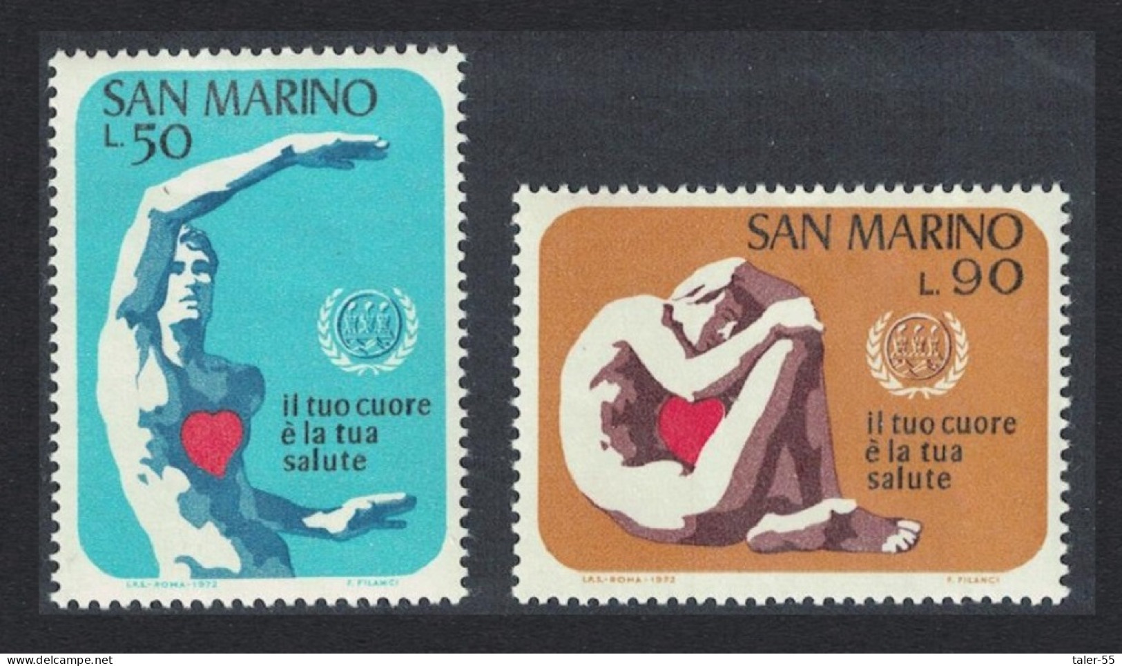 San Marino World Heart Month 2v 1972 MNH SG#948-949 - Nuevos