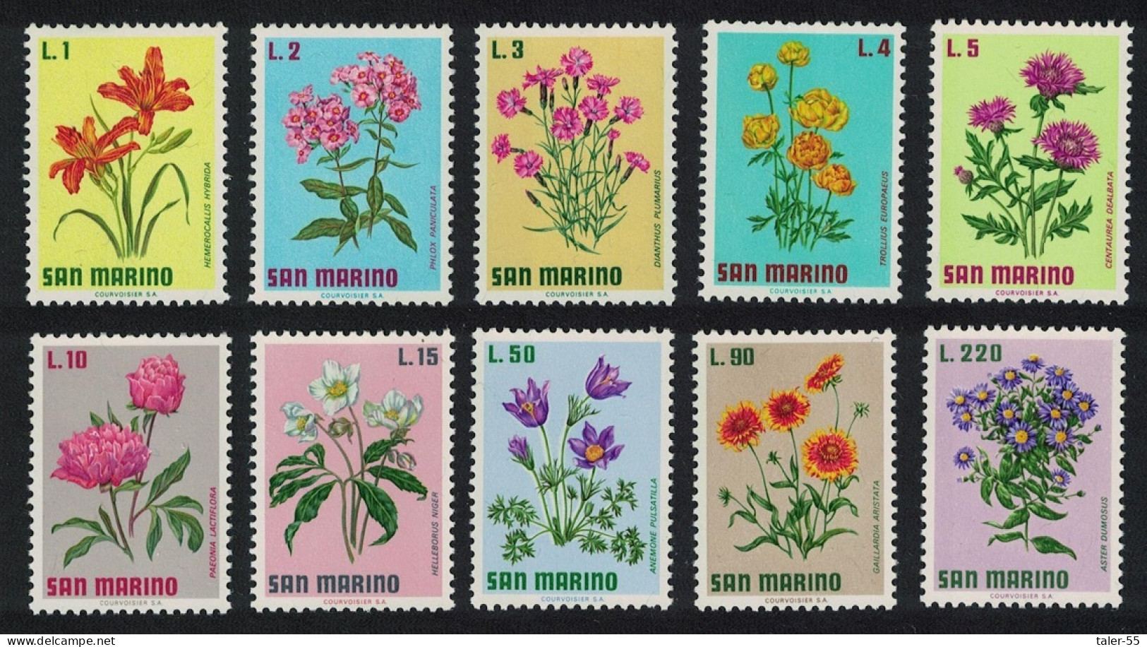 San Marino Flowers 10v 1971 MNH SG#919-928 - Nuevos